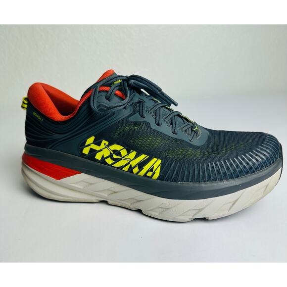 Hoka One One M Bondi 7 Men's Size 10.5 Running Shoes Gray Turbulence Chill - Picture 1 of 11